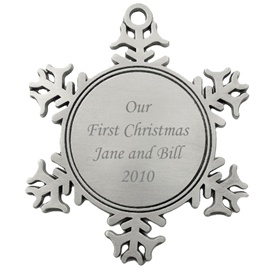 Personalized Snowflake Pewter Ornament
