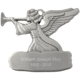 Trumpeting Angel Personalized Pewter Ornament