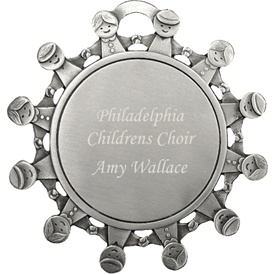 Children All Around Personalized Pewter Ornament