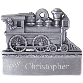 Engravable Train Pewter Ornament
