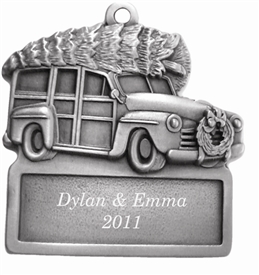 Woody Wagon Engraved Ornament