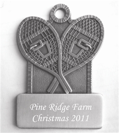 Pewter Snowshoes Personalized Ornament