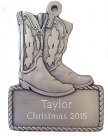 Cowboy Boots Engravable Ornament