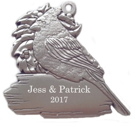 Personalized Cardinal Pewter Ornament