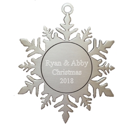 Snowflake II Personalized Pewter Ornament