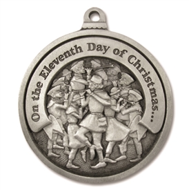 Eleventh Day of Christmas Pewter Ornament