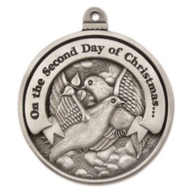 Second Day of Christmas Pewter Ornament