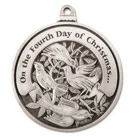 Fourth Day of Christmas Pewter Ornament