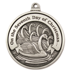 Seventh Day of Christmas Pewter Ornament