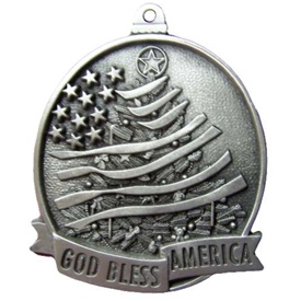Personalized God Bless America Pewter Ornament