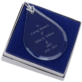 Personalized Memorial Glass Teardrop Ornament